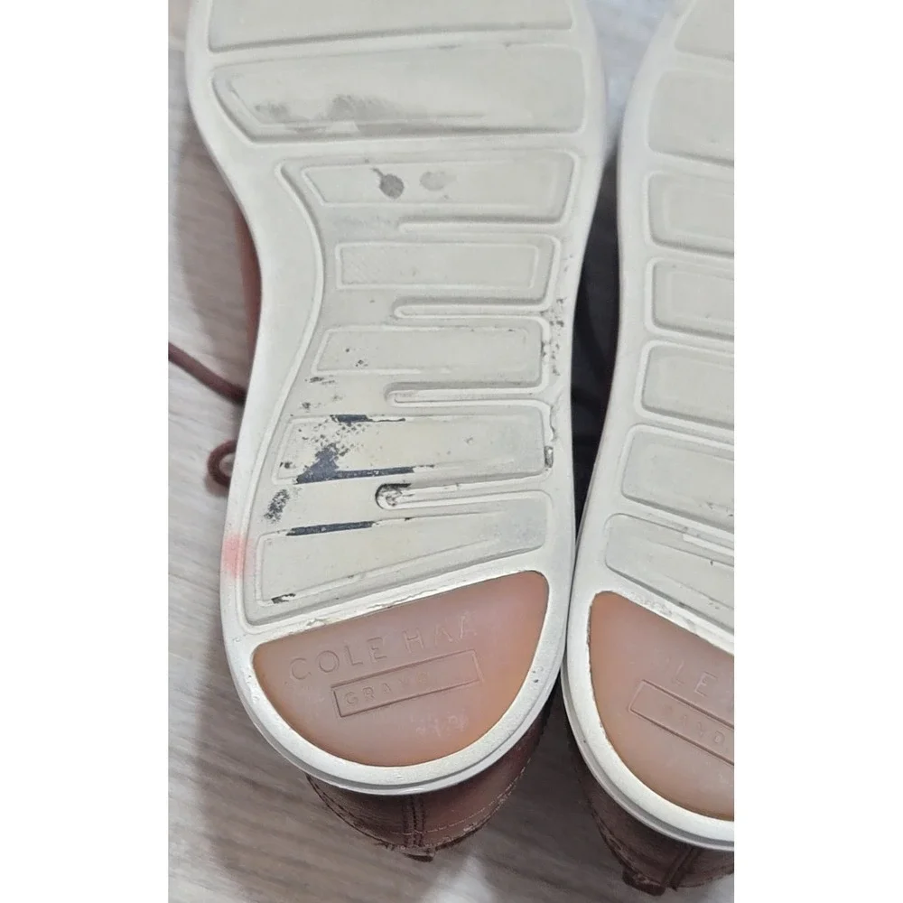 Cole Haan Men's Grand.Os Dress Oxford Brown Lace Up‎ Wing Tip Shoes 10.5 M